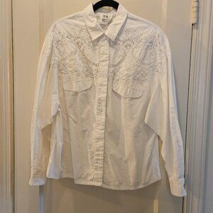 Boxy White Button up Shirt